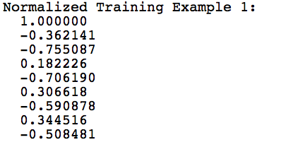 Normalized Training Example